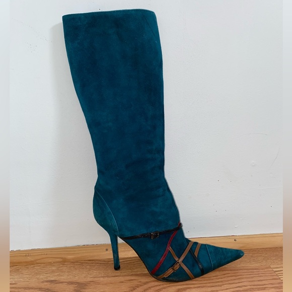 Blue Pointed Toe Charles David Boots - Picture 2 of 12